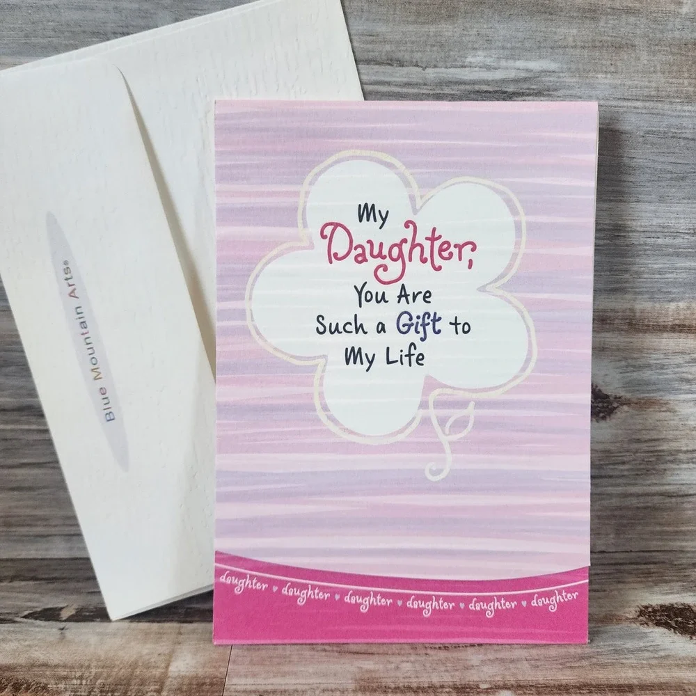 Blue Mountain Arts Daughter Greeting Card Gift to My Life Pink Flower Envelope